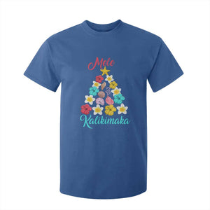 Christmas in Hawaii T Shirt For Kid Mele Kalikimaka Hawaiian Tropical Flowers TS02 Royal Blue Print Your Wear