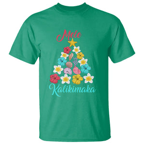 Tropical Island Hawaii Flowers Christmas Tree Mele Kalikimaka T Shirt TS02 Irish Green Printyourwear