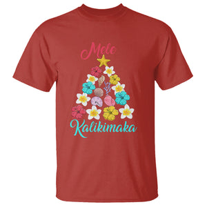 Tropical Island Hawaii Flowers Christmas Tree Mele Kalikimaka T Shirt TS02 Red Printyourwear