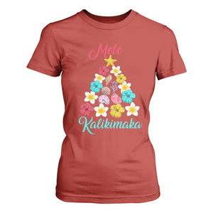Christmas in Hawaii T Shirt For Women Mele Kalikimaka Hawaiian Tropical Flowers TS02 Red Print Your Wear