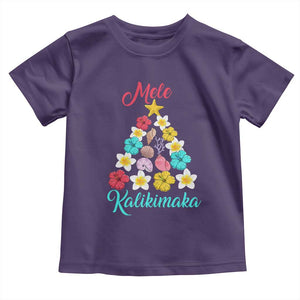 Christmas in Hawaii Toddler T Shirt Mele Kalikimaka Hawaiian Tropical Flowers TS02 Purple Print Your Wear