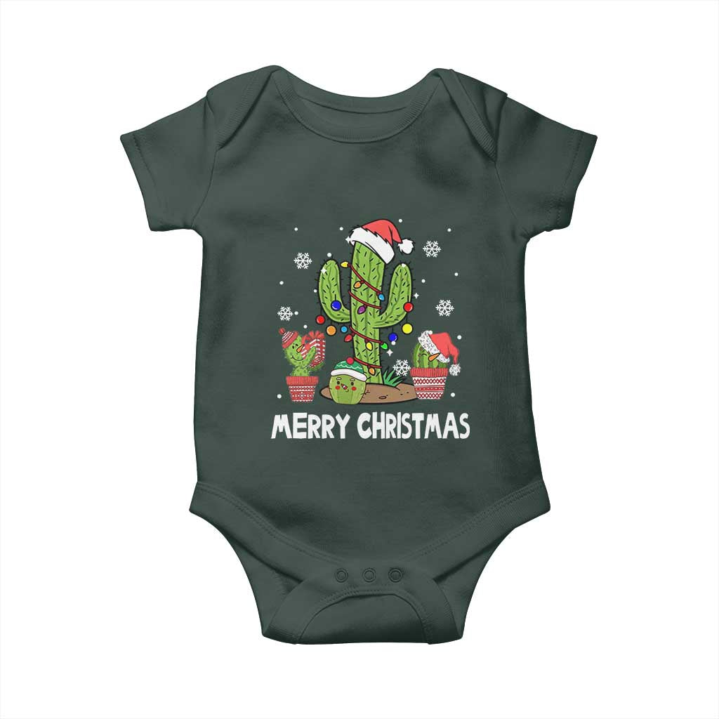 Merry Xmas In Arizona US State Funny Saguaro Cactus Christmas Tree Baby Onesie TS02 Print Your Wear