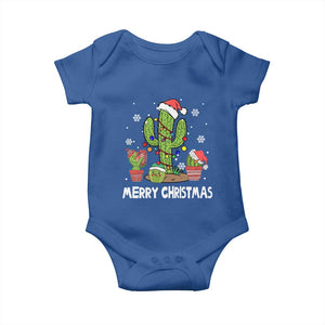 Merry Xmas In Arizona US State Funny Saguaro Cactus Christmas Tree Baby Onesie TS02 Royal Blue Print Your Wear