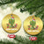 Merry Xmas In Arizona US State Funny Saguaro Cactus Christmas Tree Christmas Ornament TS02 Circle Gold Print Your Wear