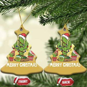 Merry Xmas In Arizona US State Funny Saguaro Cactus Christmas Tree Christmas Ornament TS02 Christmas Tree Gold Print Your Wear