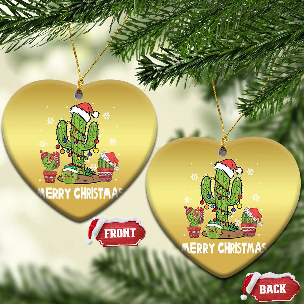 Merry Xmas In Arizona US State Funny Saguaro Cactus Christmas Tree Christmas Ornament TS02 Heart Gold Print Your Wear