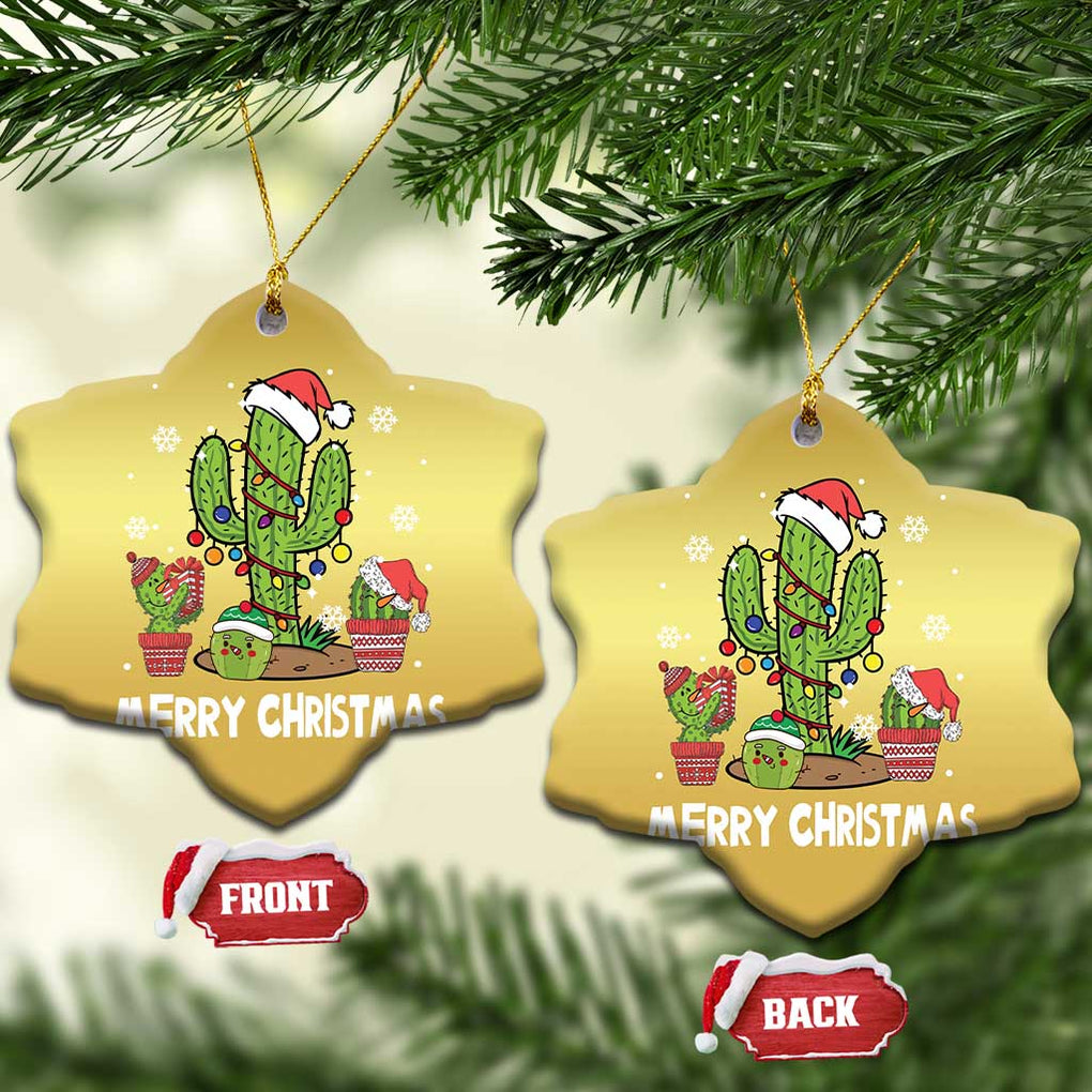 Merry Xmas In Arizona US State Funny Saguaro Cactus Christmas Tree Christmas Ornament TS02 Snow Flake Gold Print Your Wear
