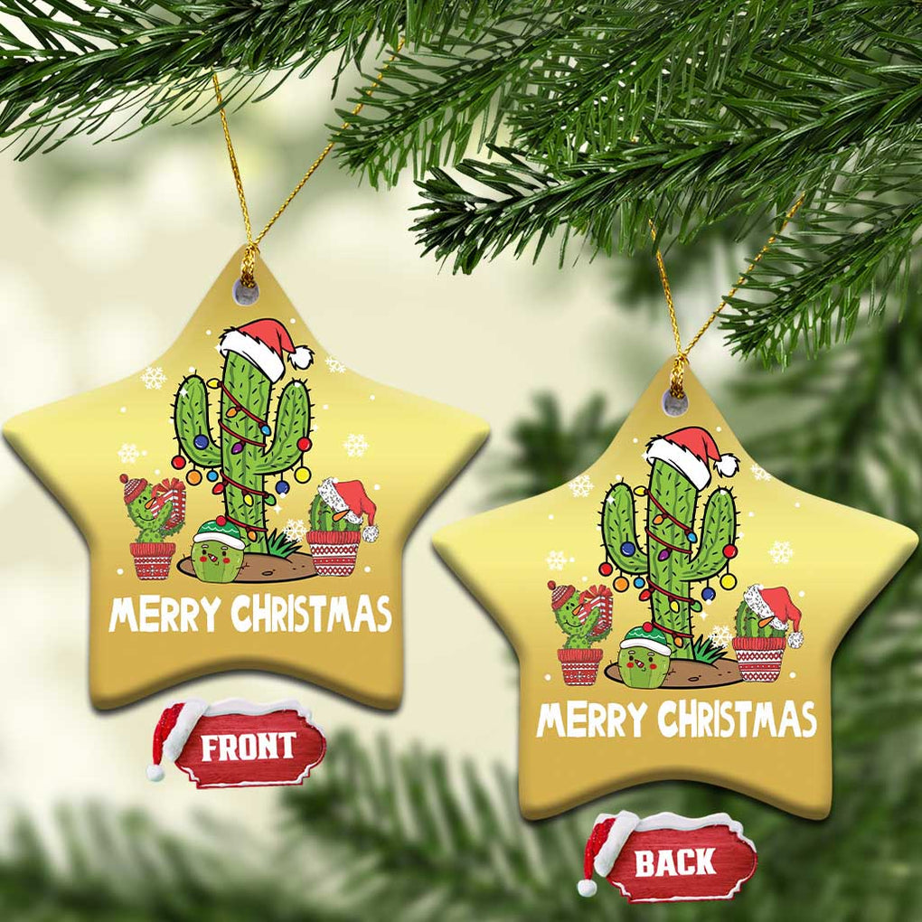 Merry Xmas In Arizona US State Funny Saguaro Cactus Christmas Tree Christmas Ornament TS02 Star Gold Print Your Wear