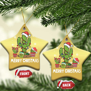 Merry Xmas In Arizona US State Funny Saguaro Cactus Christmas Tree Christmas Ornament TS02 Star Gold Print Your Wear