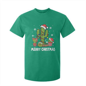 Merry Xmas In Arizona US State Funny Saguaro Cactus Christmas Tree T Shirt For Kid TS02 Irish Green Print Your Wear