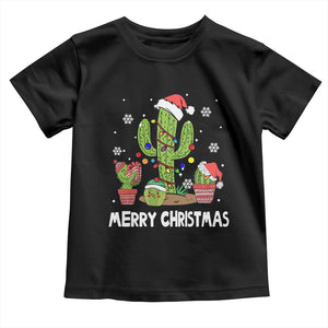 Merry Xmas In Arizona US State Funny Saguaro Cactus Christmas Tree Toddler T Shirt TS02 Black Print Your Wear