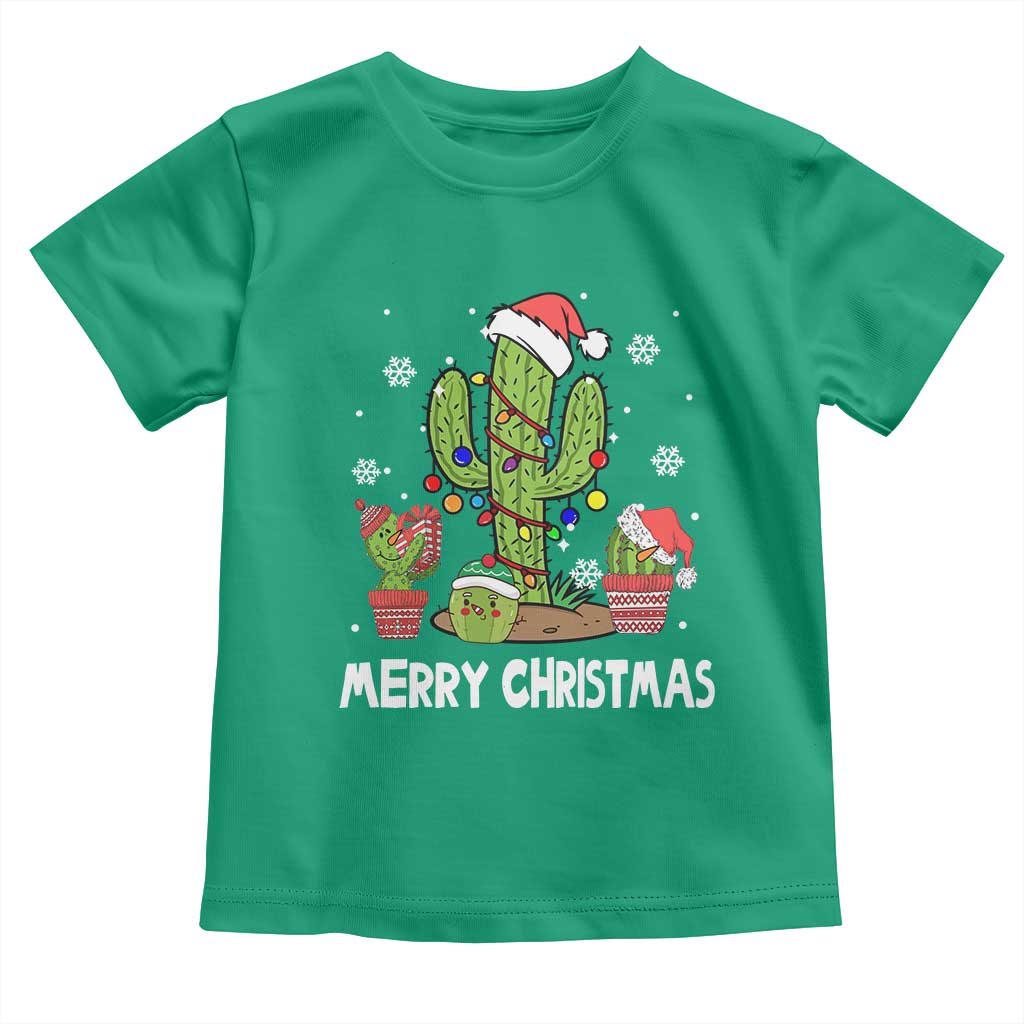 Merry Xmas In Arizona US State Funny Saguaro Cactus Christmas Tree Toddler T Shirt TS02 Irish Green Print Your Wear