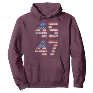 Trump 2024 Hoodie 45 47 President He Won Vintage American Flag TS02 Maroon Print Your Wear