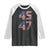 Trump 2024 Raglan Shirt 45 47 President He Won Vintage American Flag TS02 Black White Print Your Wear