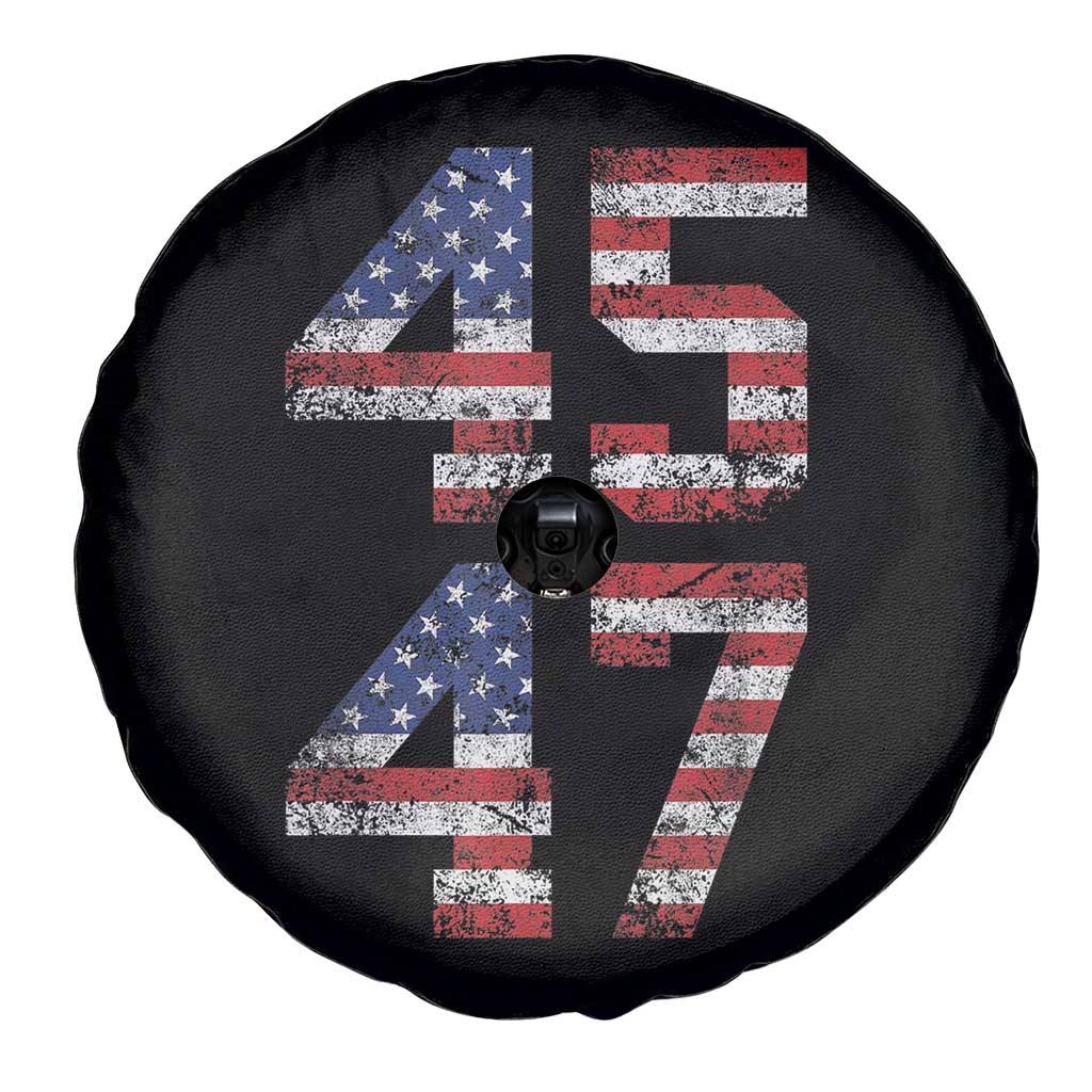 Trump 2024 Spare Tire Cover 45 47 President He Won Vintage American Flag TS02 Print Your Wear
