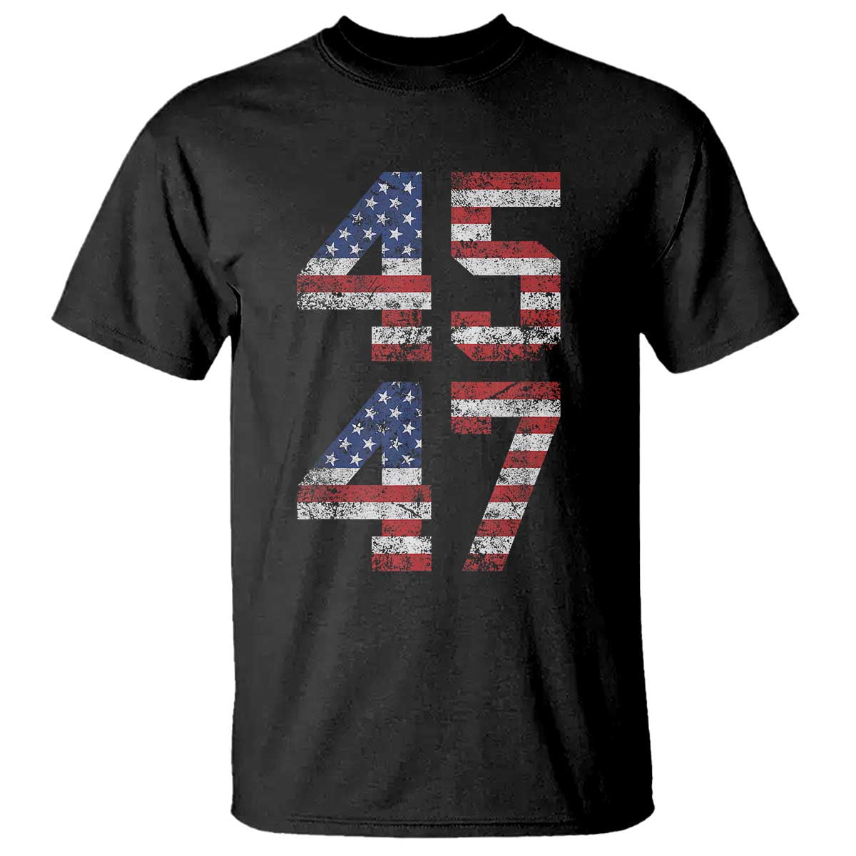 Trump 2024 T Shirt 45 47 President He Won Vintage American Flag TS02 Black Print Your Wear
