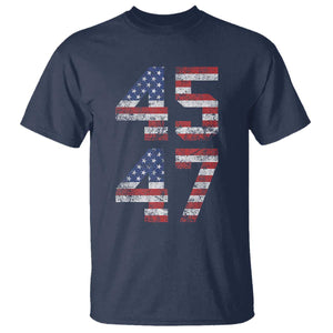 Trump 2024 T Shirt 45 47 President He Won Vintage American Flag TS02 Navy Print Your Wear