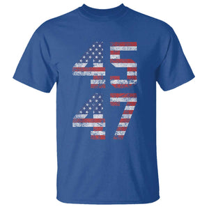 Trump 2024 T Shirt 45 47 President He Won Vintage American Flag TS02 Royal Blue Print Your Wear