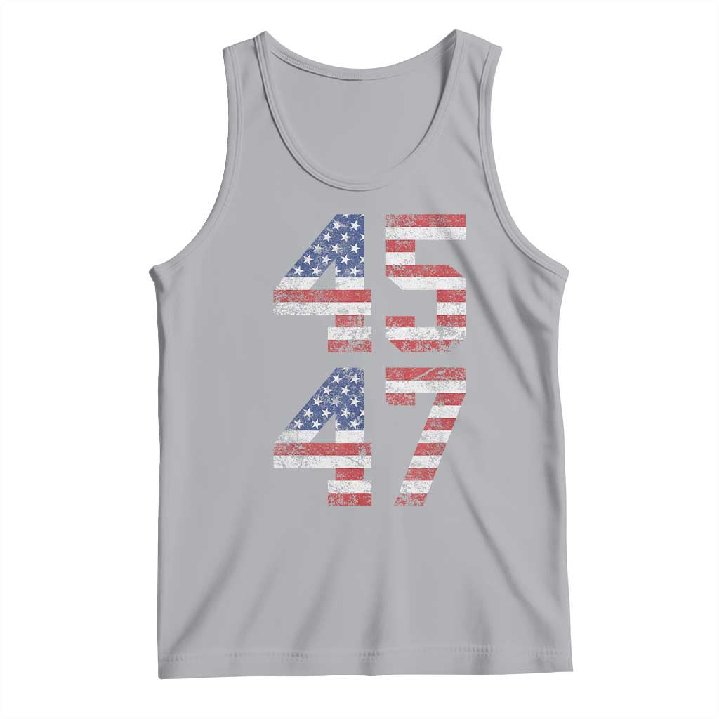 Trump 2024 Tank Top 45 47 President He Won Vintage American Flag TS02 Athletic Heather Print Your Wear
