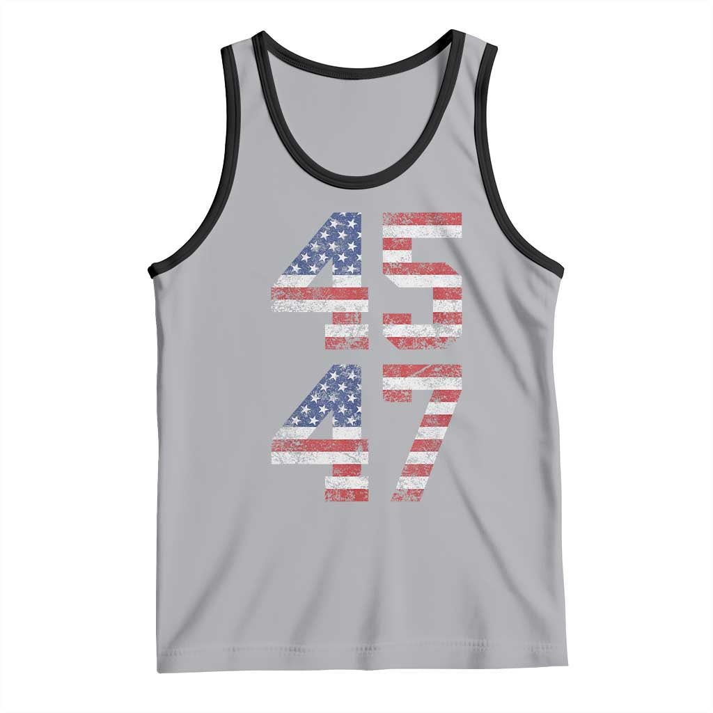 Trump 2024 Tank Top 45 47 President He Won Vintage American Flag TS02 Athletic Heather Black Print Your Wear
