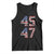 Trump 2024 Tank Top 45 47 President He Won Vintage American Flag TS02 Black Print Your Wear
