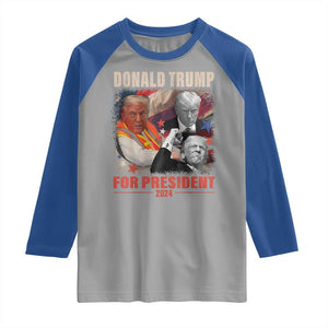 Trump 2024 Raglan Shirt He Won For President 45 47 American Flag TS02 Sport Gray Royal Print Your Wear