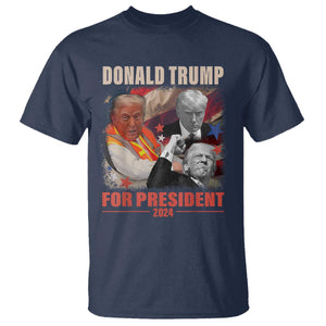 Trump 2024 T Shirt He Won For President 45 47 American Flag TS02 Navy Print Your Wear