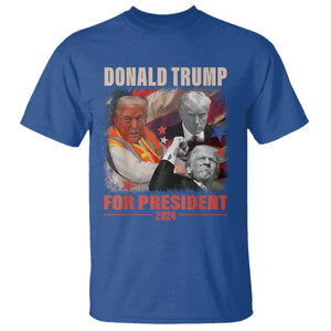 Trump 2024 T Shirt He Won For President 45 47 American Flag TS02 Royal Blue Print Your Wear