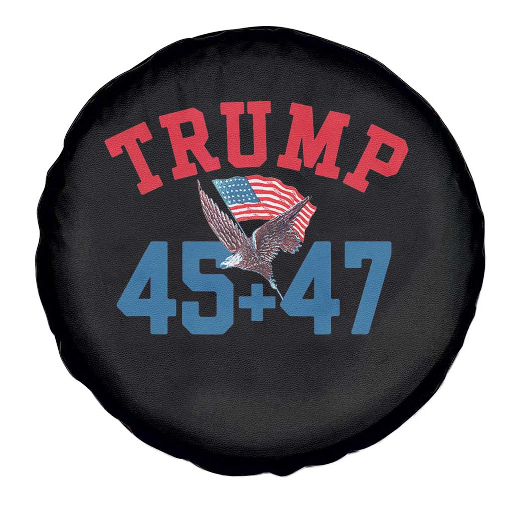 Trump 2024 Spare Tire Cover Patriotic 45 47 He Won American Flag Eagle TS02 Print Your Wear