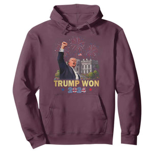 Trump 2024 Hoodie He Won 47th President Of White House TS02 Maroon Print Your Wear
