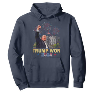 Trump 2024 Hoodie He Won 47th President Of White House TS02 Navy Print Your Wear