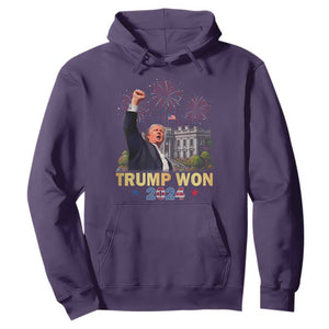 Trump 2024 Hoodie He Won 47th President Of White House TS02 Purple Print Your Wear
