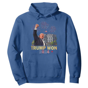 Trump 2024 Hoodie He Won 47th President Of White House TS02 Royal Blue Print Your Wear