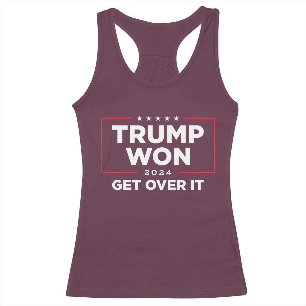 Trump 2024 Racerback Tank Top 47th President He Won Get Over It TS02 Maroon Print Your Wear
