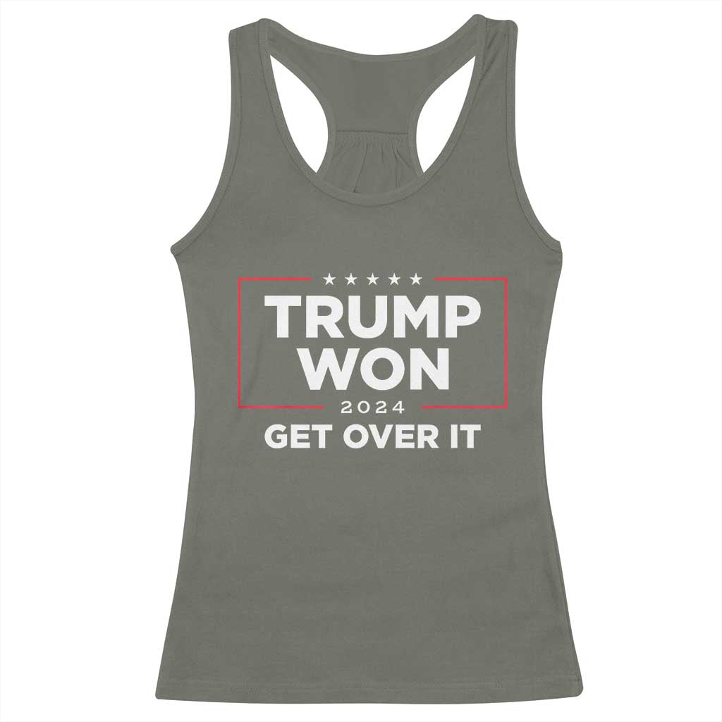 Trump 2024 Racerback Tank Top 47th President He Won Get Over It TS02 Military Green Print Your Wear