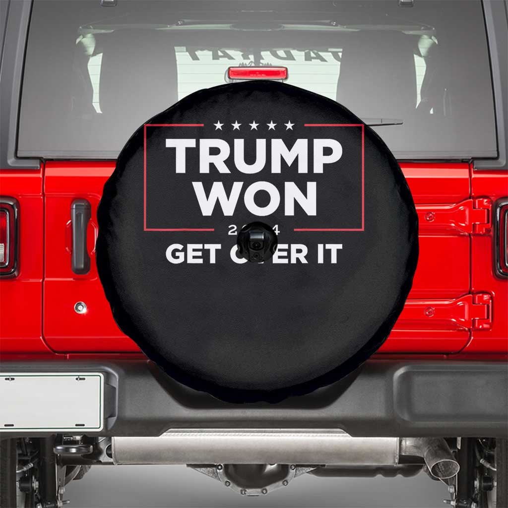 Trump 2024 Spare Tire Cover 47th President He Won Get Over It TS02 Black Print Your Wear