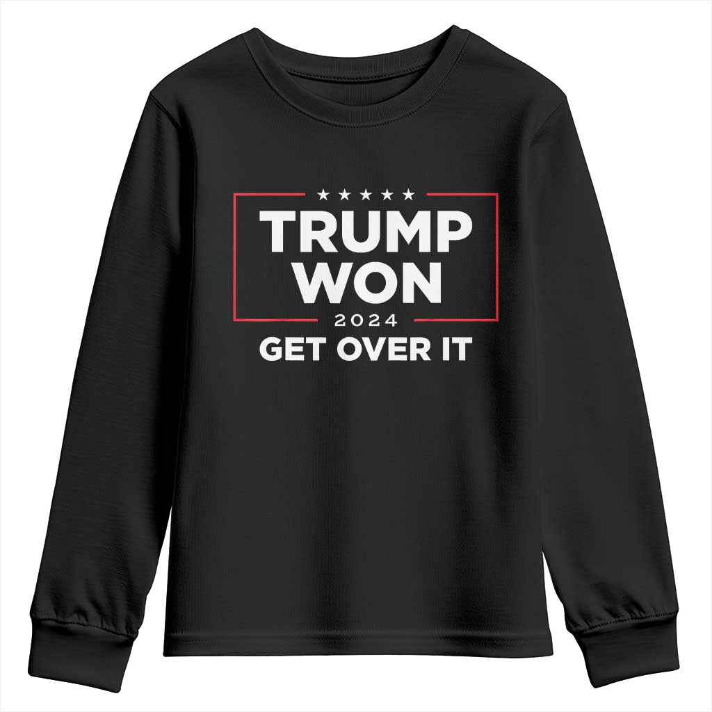 Trump 2024 Youth Sweatshirt 47th President He Won Get Over It TS02 Black Print Your Wear