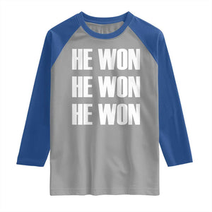 Trump 2024 Raglan Shirt Triple He Won 47th President TS02 Sport Gray Royal Print Your Wear