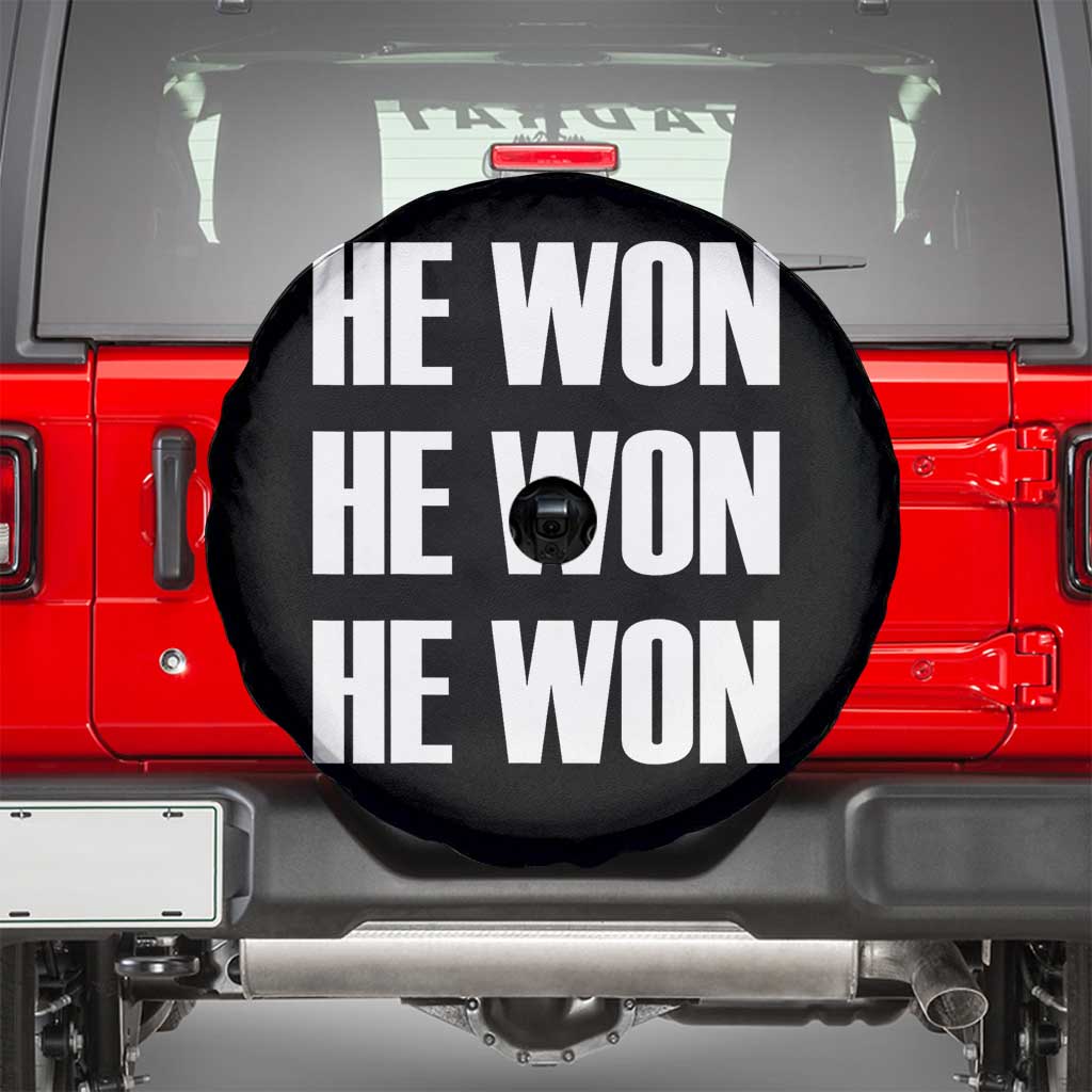 Trump 2024 Spare Tire Cover Triple He Won 47th President TS02 Black Print Your Wear