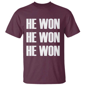 Trump 2024 T Shirt Triple He Won 47th President TS02 Maroon Print Your Wear