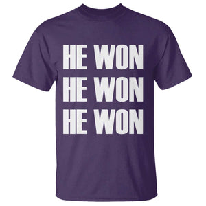 Trump 2024 T Shirt Triple He Won 47th President TS02 Purple Print Your Wear