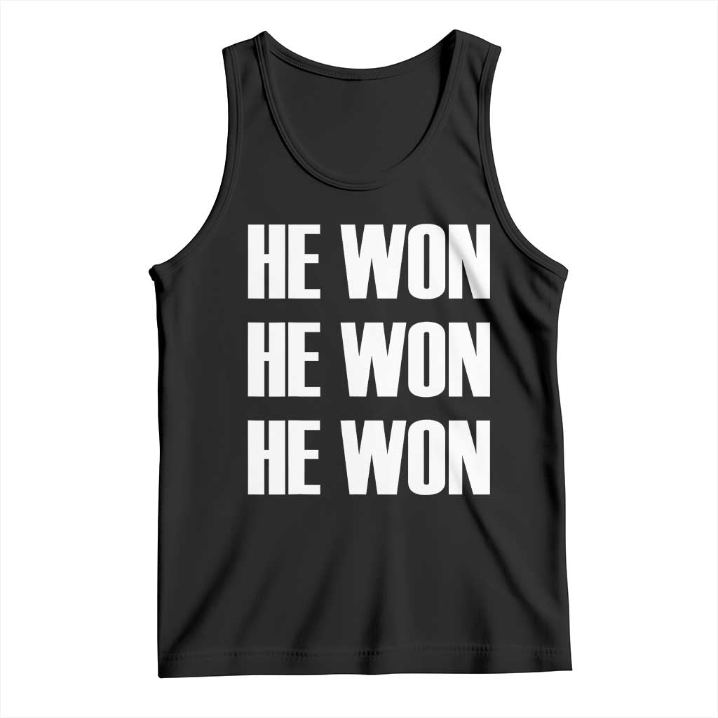 Trump 2024 Tank Top Triple He Won 47th President TS02 Black Print Your Wear