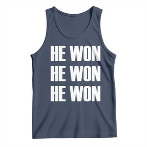 Trump 2024 Tank Top Triple He Won 47th President TS02 Navy Print Your Wear