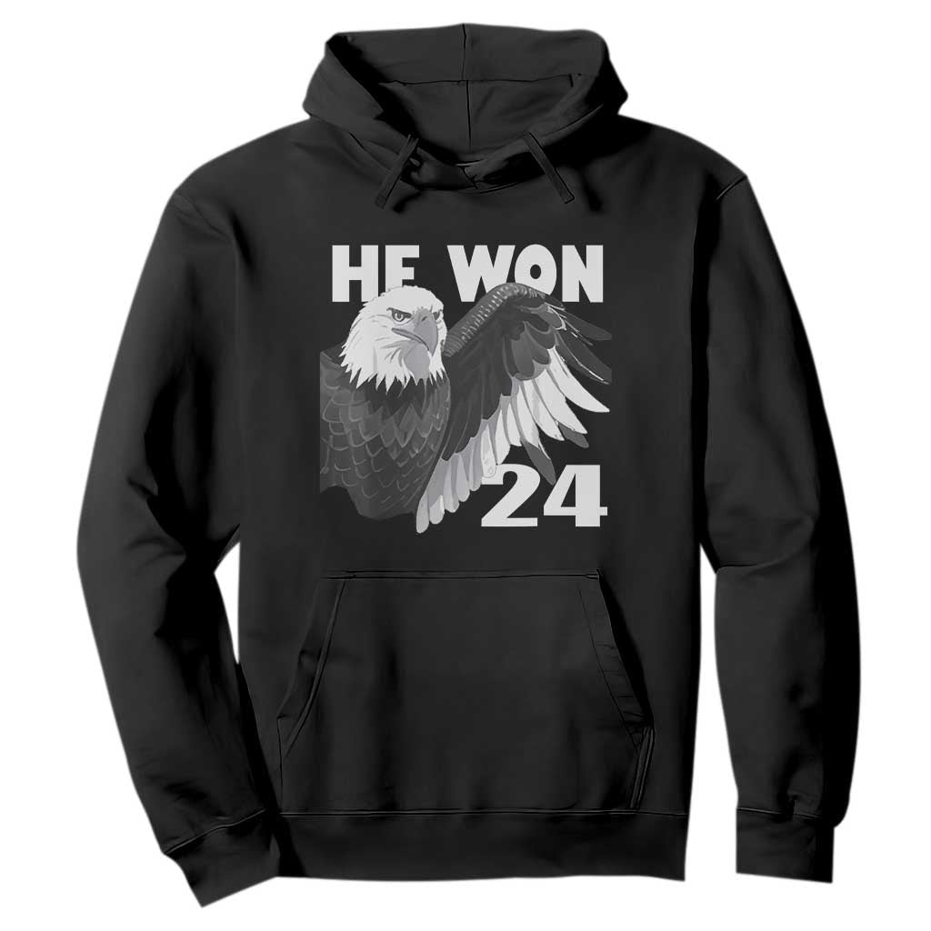 Trump 2024 Hoodie He Won 47th President American Eagle TS02 Black Print Your Wear