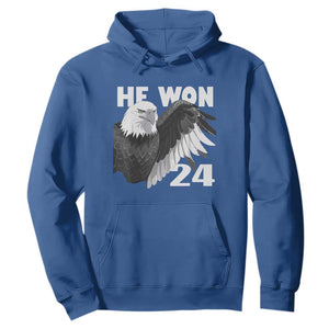 Trump 2024 Hoodie He Won 47th President American Eagle TS02 Royal Blue Print Your Wear
