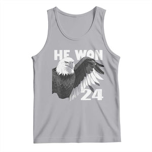 Trump 2024 Tank Top He Won 47th President American Eagle TS02 Athletic Heather Print Your Wear