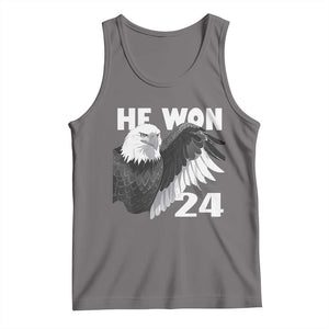 Trump 2024 Tank Top He Won 47th President American Eagle TS02 Deep Heather Print Your Wear