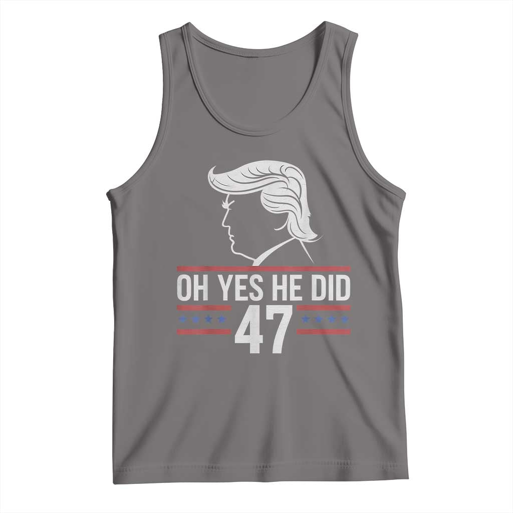 Trump 2024 Tank Top Oh Yes He Did He Won 47th President TS02 Deep Heather Print Your Wear