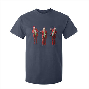 Funny Trump Dance Christmas T Shirt For Kid Santa Claus 2024 Xmas Pajamas Holiday TS02 Navy Print Your Wear