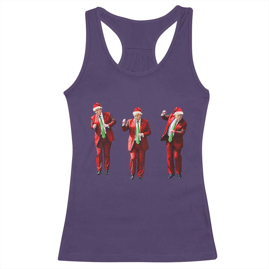 Funny Trump Dance Christmas Racerback Tank Top Santa Claus 2024 Xmas Pajamas Holiday TS02 Purple Print Your Wear
